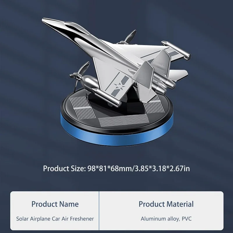 Solar-Powered Rotating Airplane Car Air Freshener Luxury Long Lasting Mild Fragrance Vehicle Dashboard Interior Decor Ornament - view 3