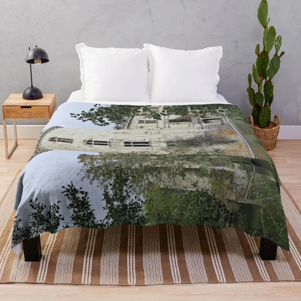 

r2417/ Enfin le Chateau de la Belle au bois dormant Finally the Castle of Sleeping Beauty Chateau de la Mothe Throw Blanket