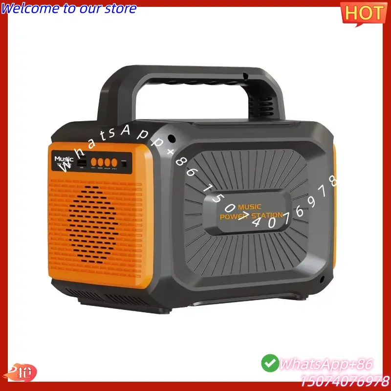 2026New 100W Outdoor Portable Bluetooth Speaker LiFePO4 Battery Power Station With Solar Panel LED Lighting for Camping Live