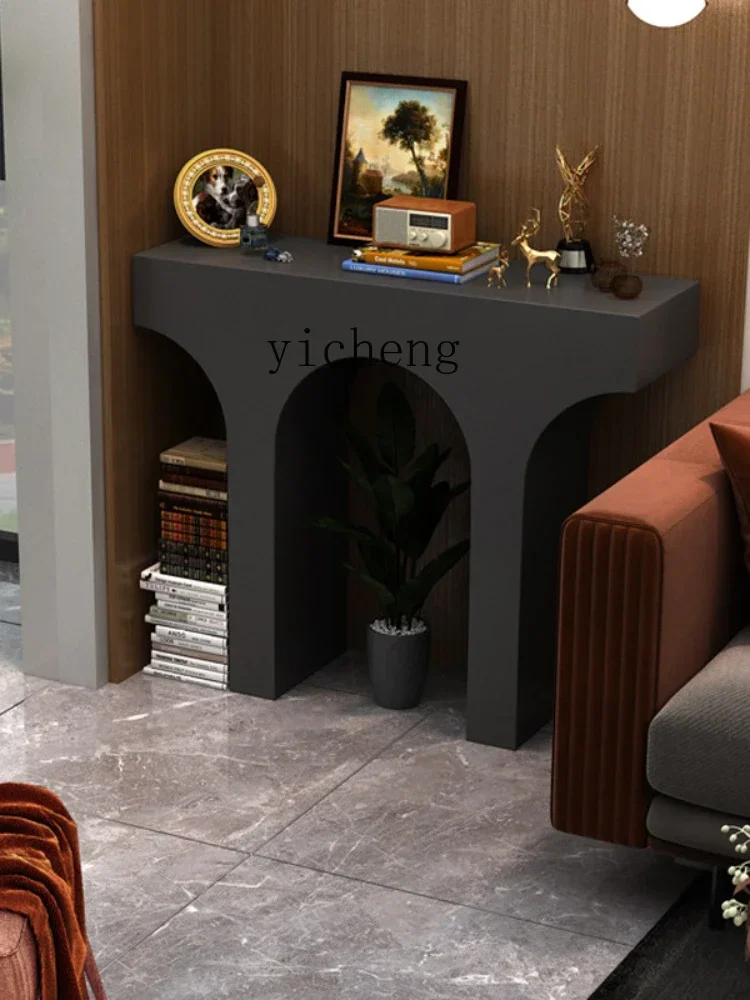 v9.7-Nordic Modern Cream Style Console Tables Arch Fireplace Console Living Room a Long Narrow Table