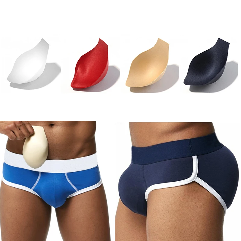 new Men Swimming Trunks Underwear Briefs Sponge Protective Pad Swimsuit Enlarge Penis Pouch Pad Inside Front Protection Pad