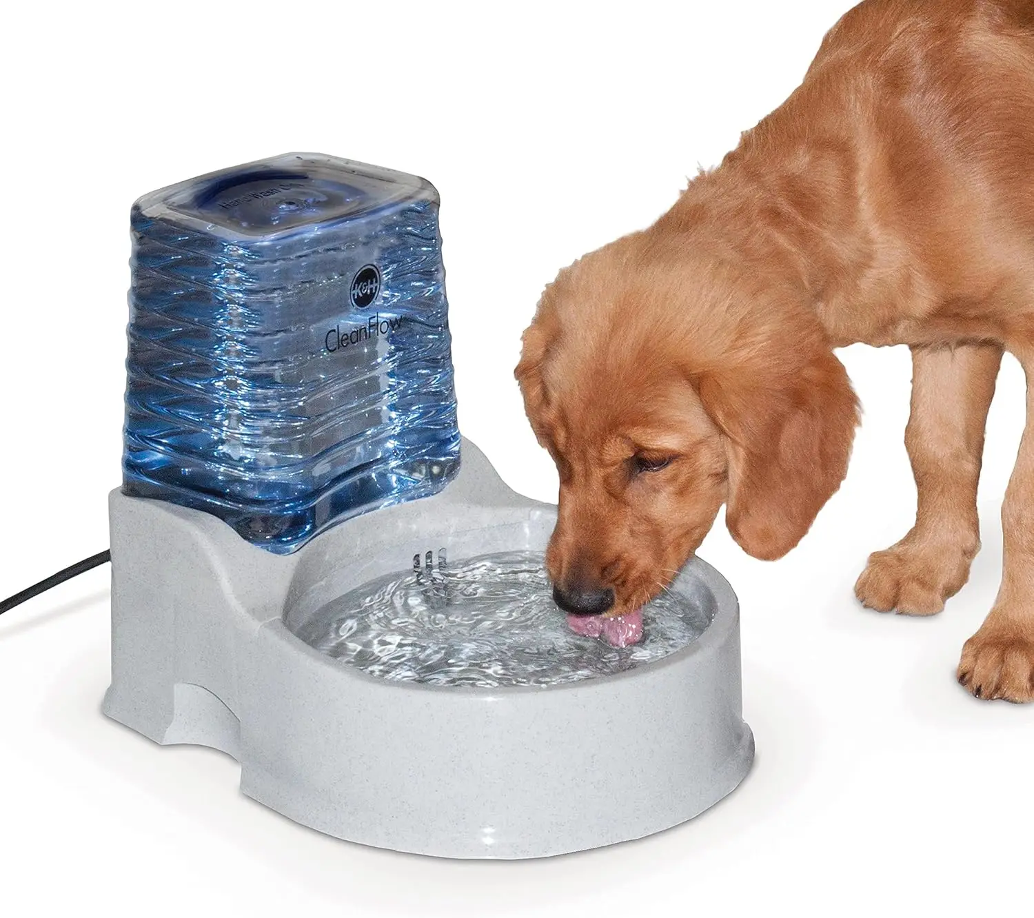 

Medium Granite Pet Water Bowl with Filter, 2.4 Gallon Capacity, Silent and Leak-Proof for Dogs