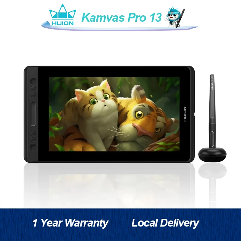13.3 Inch Screen Pen Display Huion Kamvas Pro 13 Graphics Tablet with for Drawing, Compatible with Windows MacOS,