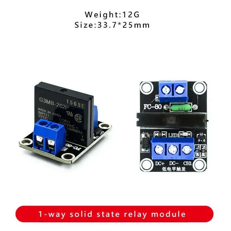 50pcsLILIANMUSI 5V 1 2 4 8 Channel SSR G3MB-202P Solid State Relay Module 240V 2A Output with Resistive Fuse For ARDUINO Diy Kit