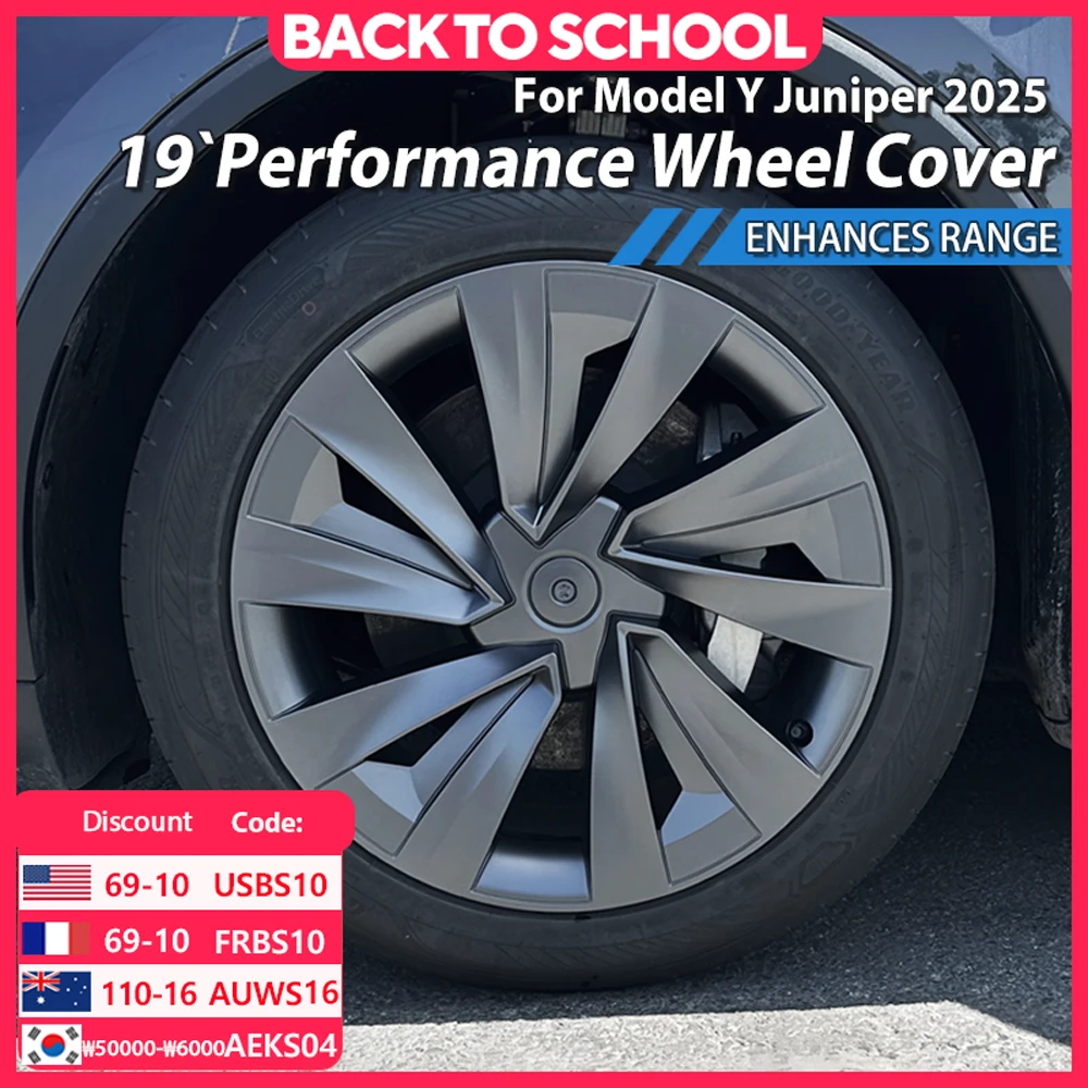 

4PCS Wheel Cover 19 Inch for Tesla Model Y Juniper Hub Cap Performance Replacement Crossflow Wheels Cap 2025 Full Rim Accessorie