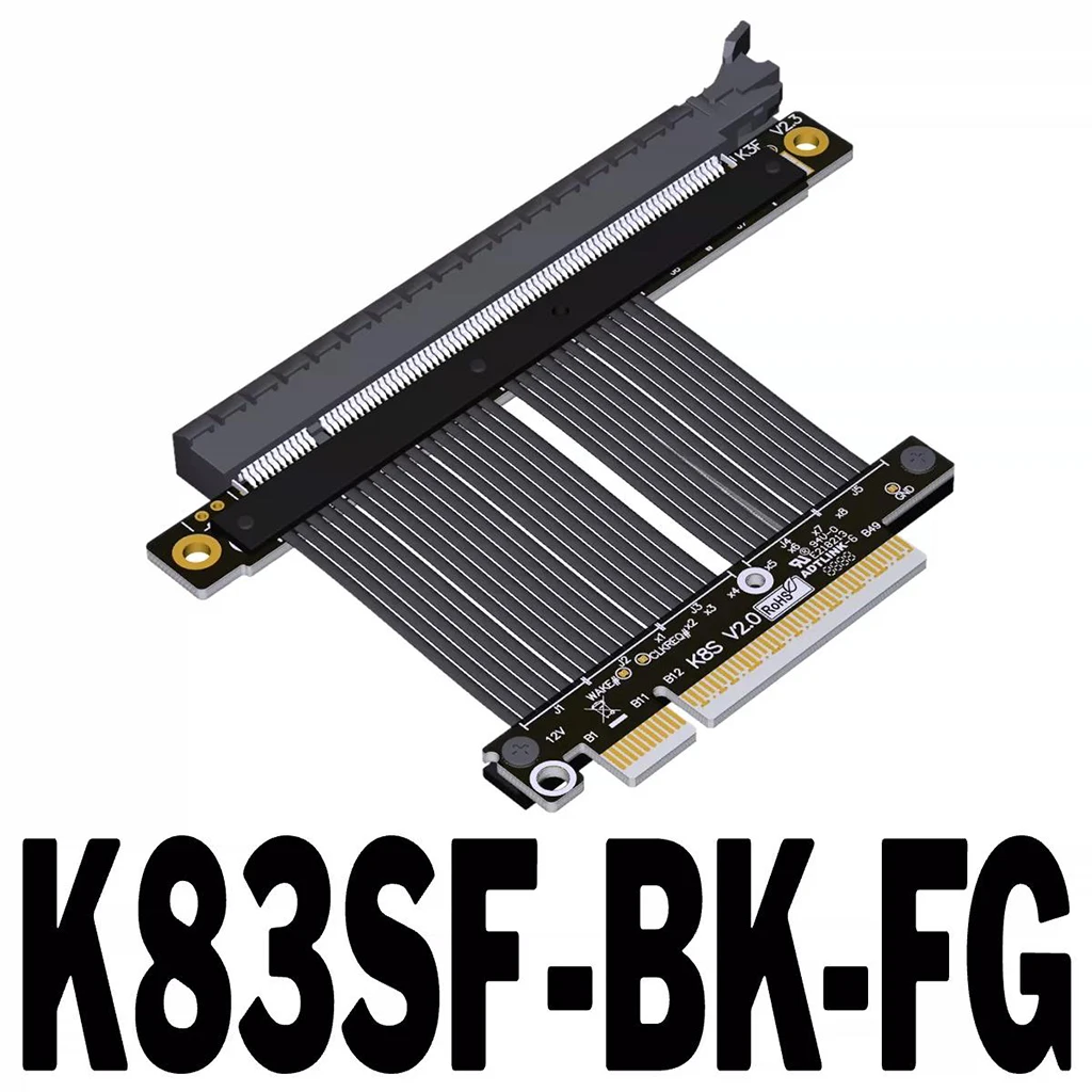 PCI-E 5.0 x8 to x16 GPU Extension Cable PCIe 5.0 x8 Gen5 Graphics Card Extension Cable (Low-Profile Version) for NVIDIA RTX 5070