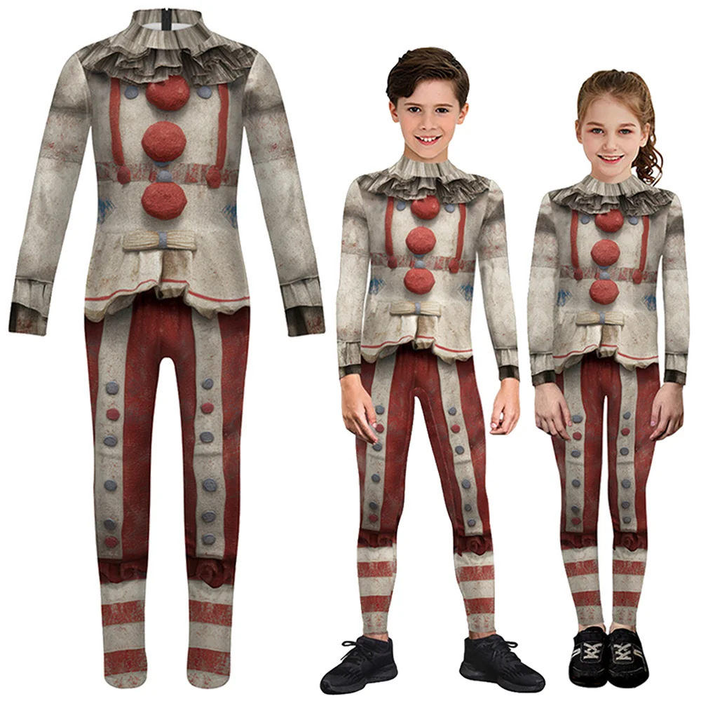 Kids Twisty the Clown Cosplay Costume 3D Printed Jumpsuit Boys Girls Horror American Outfit Story Halloween Carnival Disguise view 3