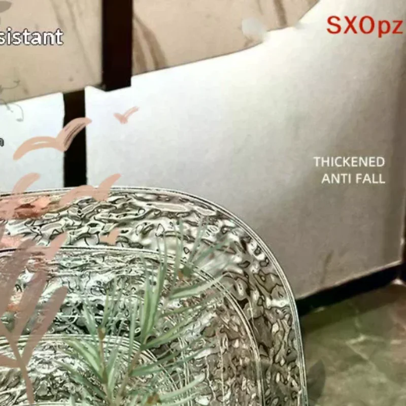 Clear Hammered Plastic Fruit Bowls Shatter Resistant Large Capacity For Kitchen Counter Fruits Veggies Snacks