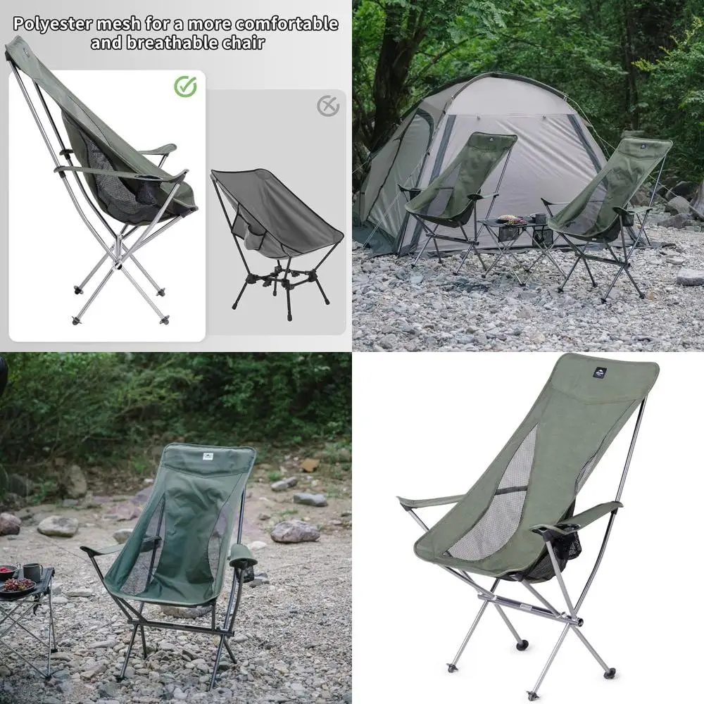 

Ultralight Folding Camp Chair with Storage, Compact for Hiking, Fishing, Picnics & Beach Use