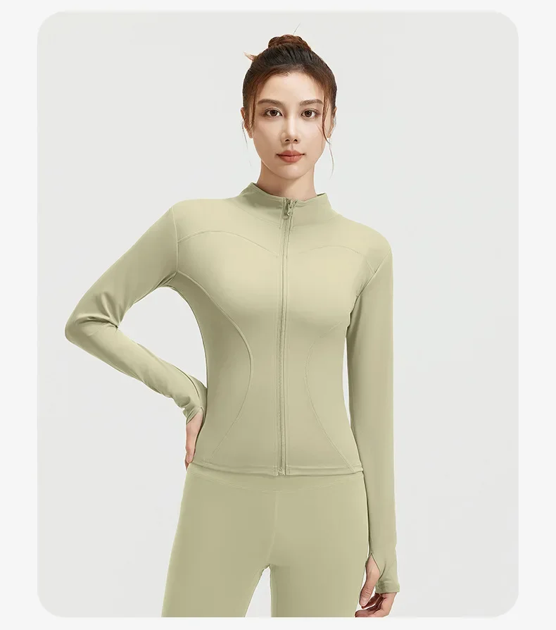2026 Frühling Sommer Neue Yoga-Kleidung Windbreaker Damen Laufjacke Langarm Sweatshirt Sportjacken Damen Workout-Tops Activewear – Detail 36