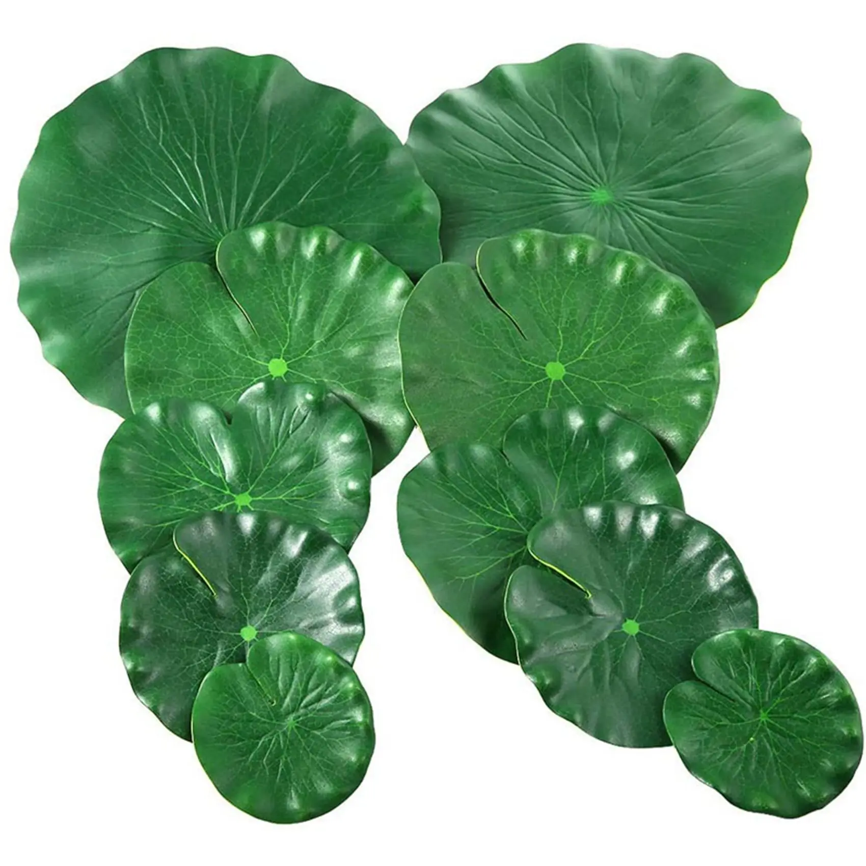 BHTS-30 Pieces 5 Kinds Artificial Floating Foam Lotus Leaves Lily Pads Fake Foliage Pond Decor For Pool Aquarium Decoration