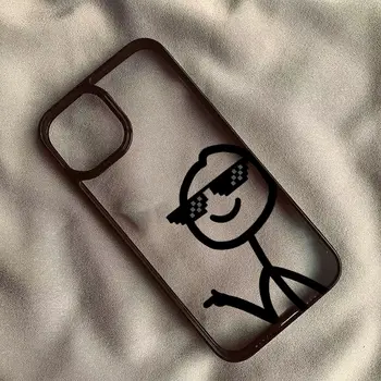 Roztomilý vtipný kryt na telefon s motivem Matchman pro iPhone 17 16 15 Pro Max Pouzdra na iPhone 17 Air 11 12 13 14 Pro Max 14 15 16 Plus XR Průhledný kryt 10 nejlepší prodej odpovídající pouzdra na telefon - №1