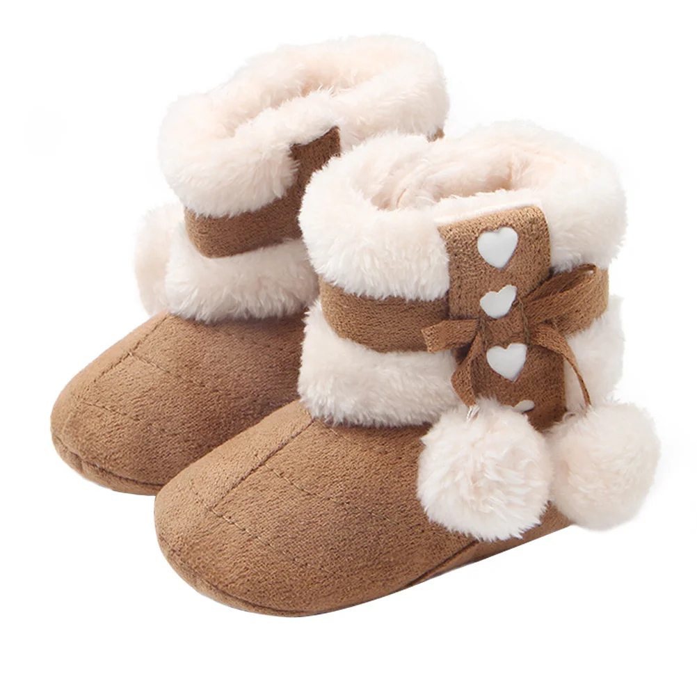 

1Pair Warm Baby Christmas Boots Cotton Bowknot Prewalkers Winter Shoes for Toddlers Infants Baby Prewalkers Winter Shoes