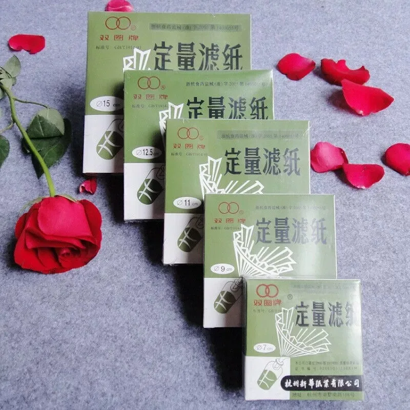 100pcs/pack Fast/Medium/Slow speed quantitative filter paper for lab funnel use Dia 7/9/11/12.5/15/18cm