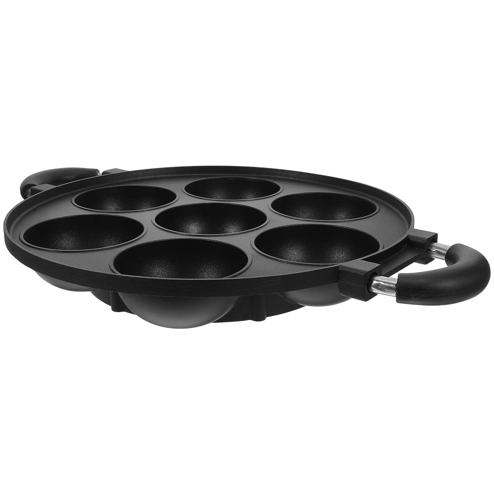 7-Hole Die-Cast Aluminum Alloy Sphere Cake Mold Round Ball Shaped Baking Pan for Dome Cakes Cupcakes DIY Pastries Globe Dessert