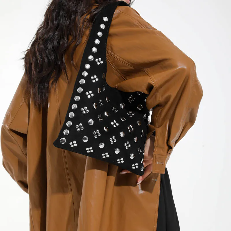 

Сумка на плечо премиум-класса, текстурированная сумка премиум-класса, новинка 2025 года, однотонная бархатная сумка из искусственной кожи из кожи оленя, модная сумка для покупок для отдыха