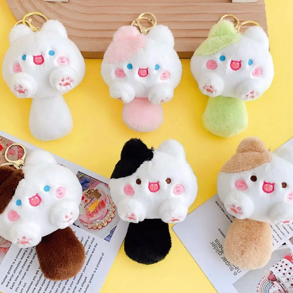 Plush Plush Cat Keychain PP Cotton with Sound Squeak Cat Plush Keyring Cartoon Squeaking Plush Cat Doll Pendant Couple Gift