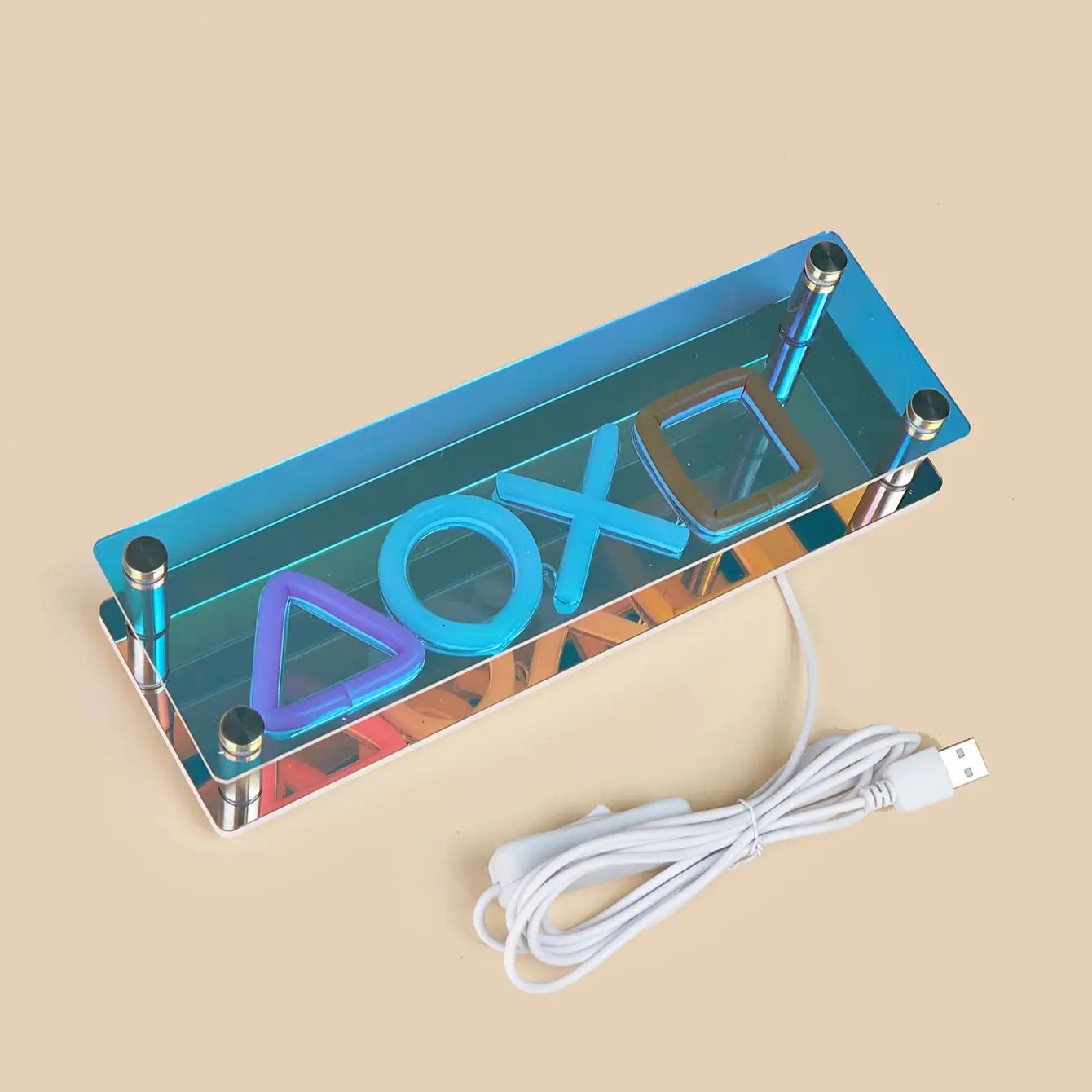 1pc New Trend XOXO LED Infinity Mirror Light Wall Mounted& Table Mounted USB Powered Birthday Gift Party Decor Room Decor Light