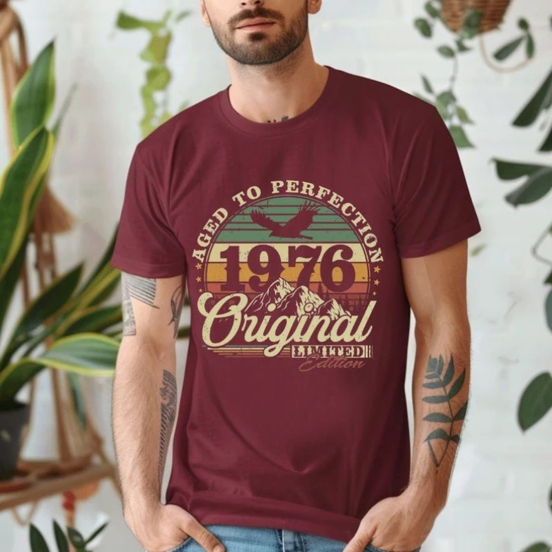 Vintage 1976 50th Birthday T Shirt 2026 Retro Fiftieth Gift Ideas BY30 Fifties Bday Tee for Wife or Husband Graphic Tshirts