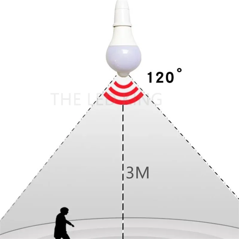 E27 Светодиодные лампы PIR Датчик движения Лампа 12 Вт-21 Вт Энергосберегающая автоматическая умная инфракрасная ночная лампа безопасности
