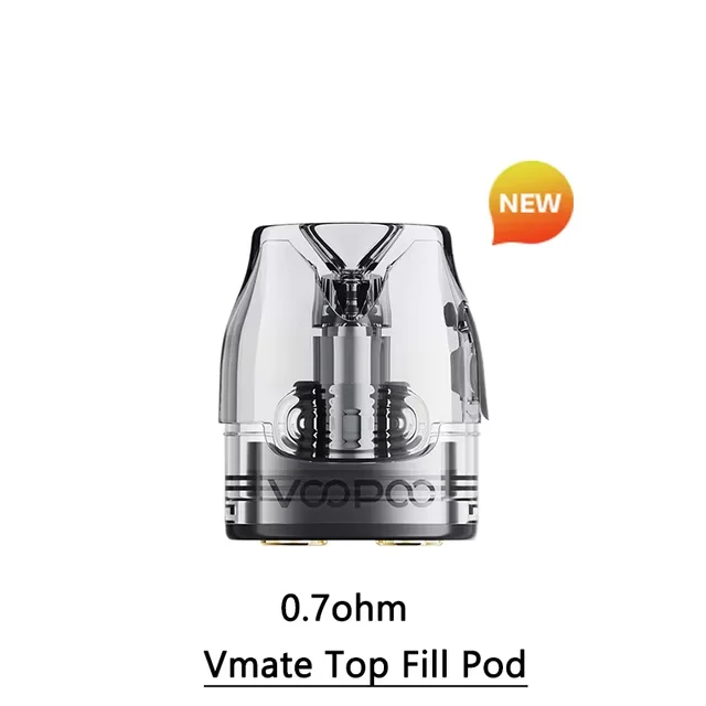 خرطوشة VOOPOO Vmate Pod V2 الأصلية/ملء علوي Vmate 3 مل 0.4/0.7/1.0/1.2ohm لـ Vmate i2 /Vmate E/V.THRU Pro/Vmate Max Kit
