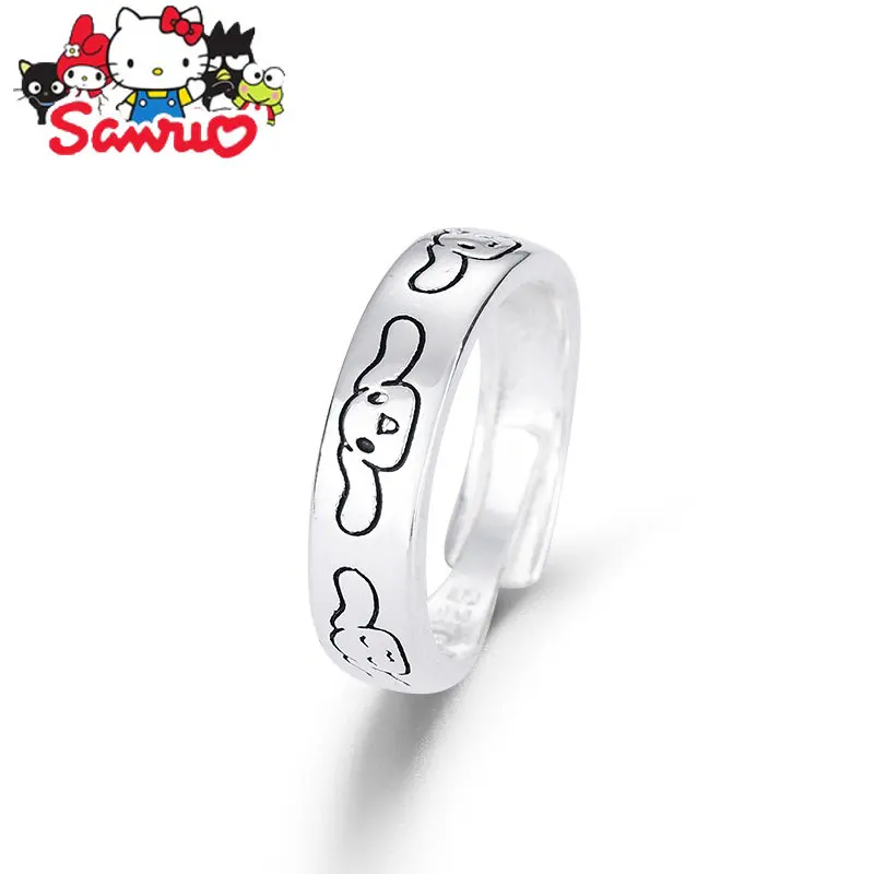 Bague originale de Sanrio cannelle oroll, motif mignon, ouverture du personnage de l'anime, peut être ajustée pour offrir un cadeau à sa petite amie, bijoux