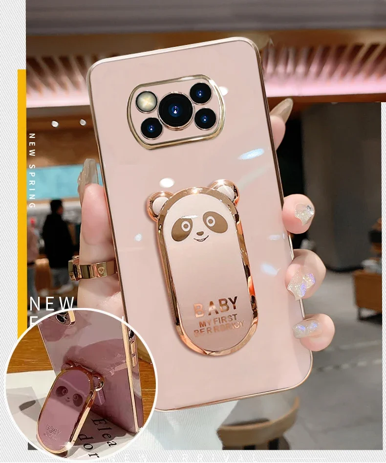 For Xiaomi Poco F5 X5 X3 X4 M4 X 3 X 5 F 5 Pro NFC X5Pro F3 F4 X4 GT F5Pro X3Pro 5G Case Cute Luxury Plating Holder Phone Cover