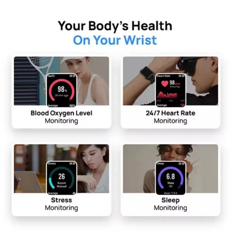 

Hot 1.6" Maimo Watch Flow AMOLED Screen 5ATM Heartrate Stress Sleep GPS Android iOS Smartwatch AI Stylist Faces SpO2 Monitoring