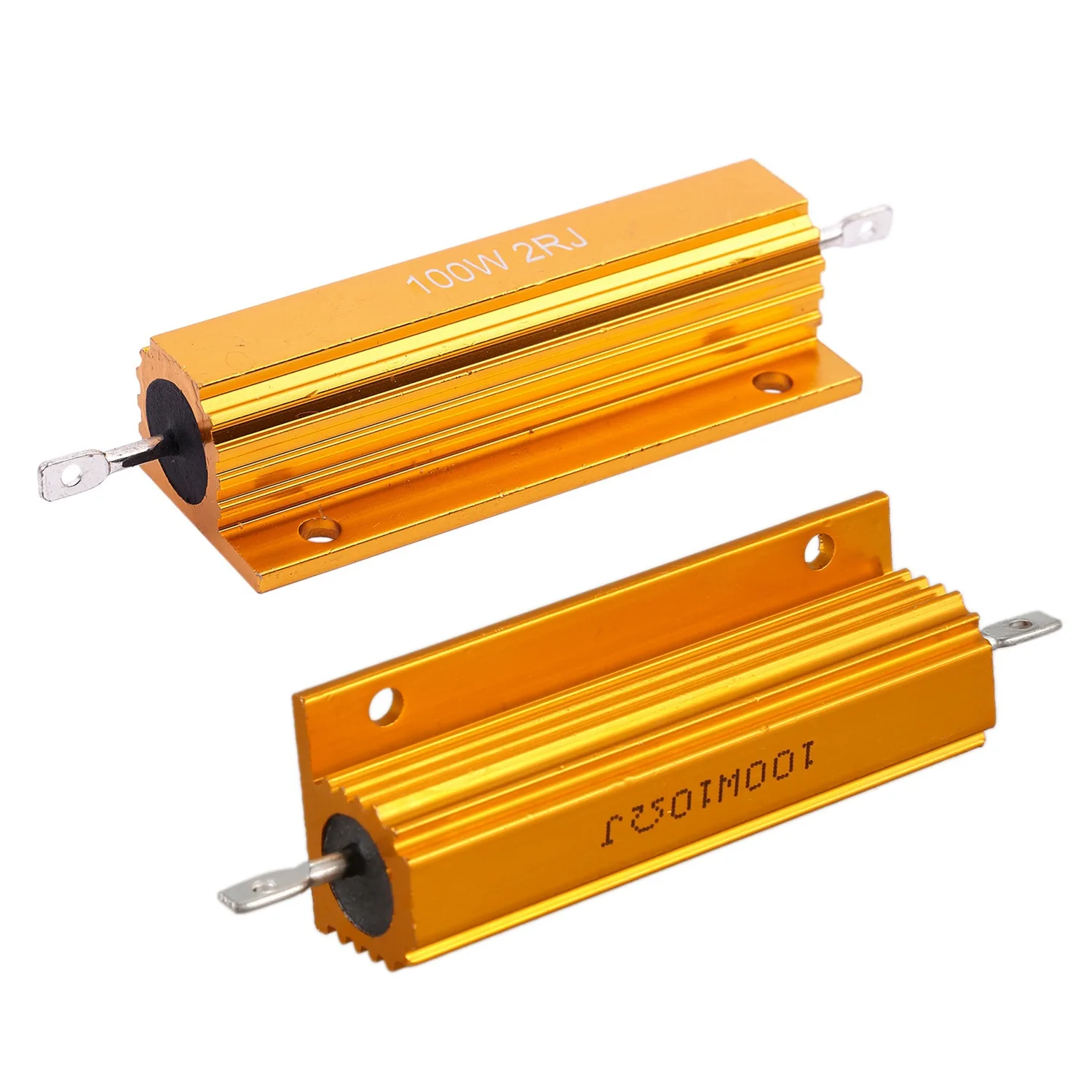 

A04G-2Pcs Силовой резистор с золотым алюминиевым покрытием, сопротивление 100 Вт - 2 Ом 2R и 10 Ом 10R