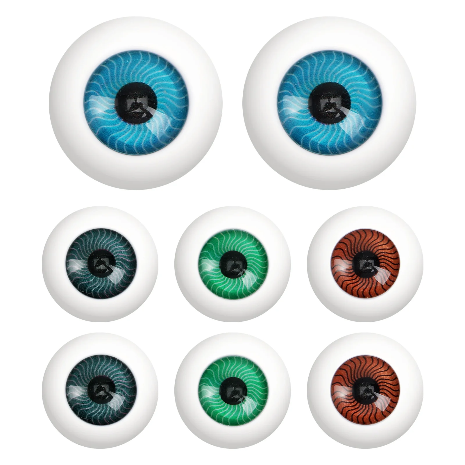 

8 Hollow Half-round Eyeballs Halloween Horror Props Costume Accessories Creepy Gray