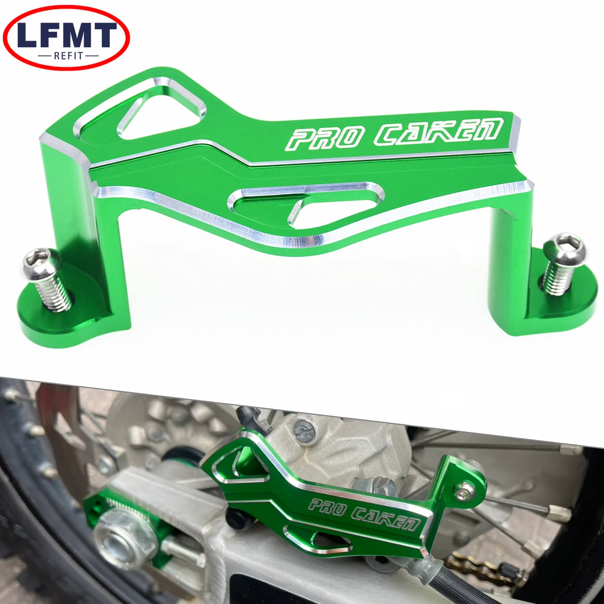 Motorrad CNC Hinterrad-Bremsscheibenschutz Abdeckung Achsblock für Kawasaki KX250 KX450 KX250F KX450F KLX450R 2004-2025