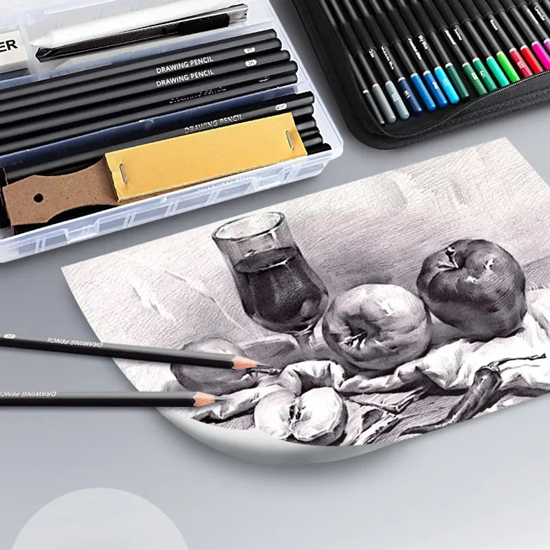 Imagem -03 - Esboço Lápis Roll up Canvas Wrap Grupo Art Drawing Supplies Charcoals Amassado Eraser Esboçando Bolsa de Lápis 27 Pcs 38 Pcs 47 Pcs