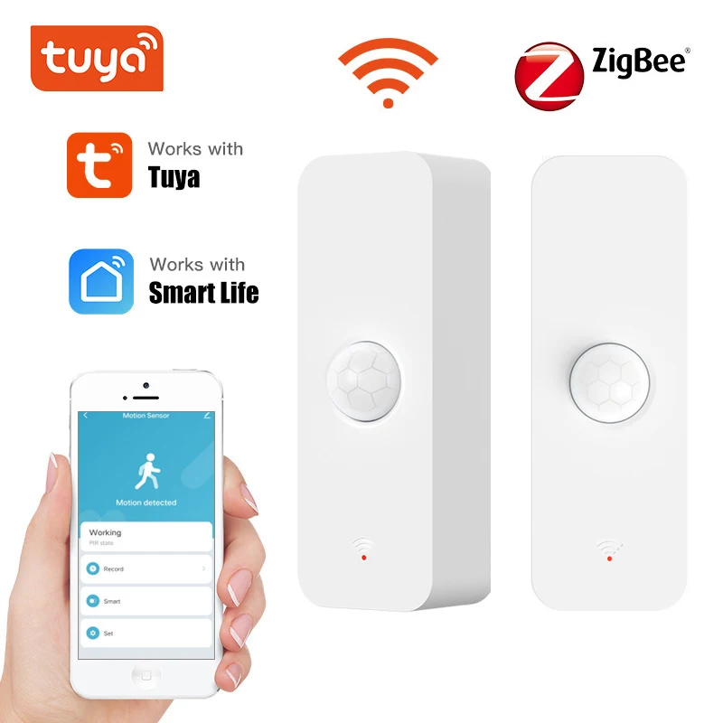 Tuya Zigbee/Wifi Motion Sensor Smart Presence Sensor PIR Detector App Remote Alarm Smart Home Security Protection