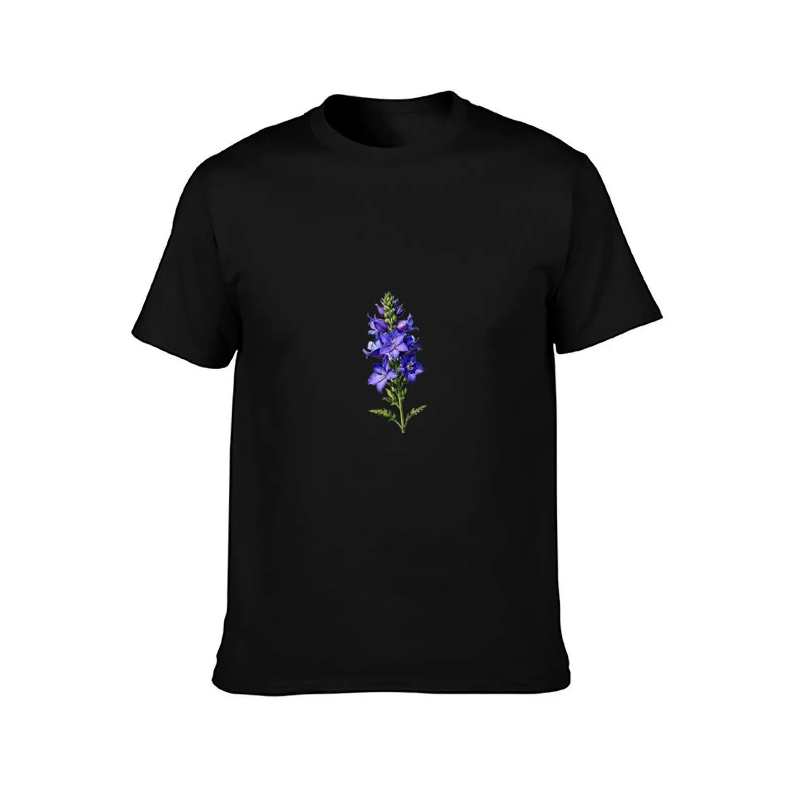 July Larkspur T-Shirt, Summer Casual Cotton Tee, Oversized Streetwear Tops, Vintage Graphic Print, Loose Fit Short Sleeve