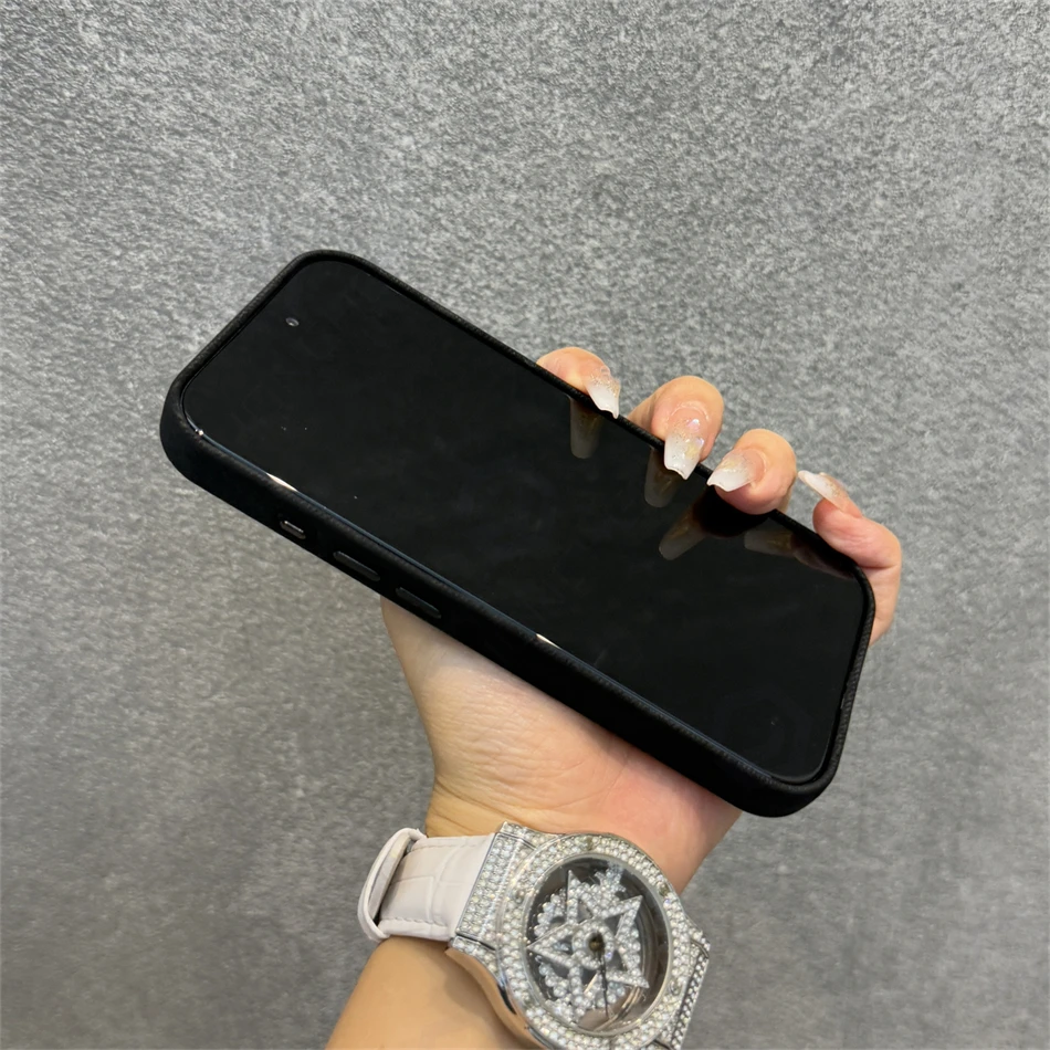 Funda magnética de cuero y fibra con marco de lente de aleación de lujo para iPhone 17 16 Pro Max 15 14 13 12 para Magsafe Retro Funda a prueba de golpes