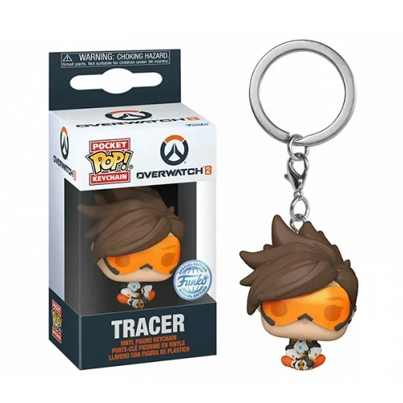 Op voorraad originele Funko Pop Overwatch 2 Angel beeldje Tracer Action Figure sleutelhanger hanger collectible standbeeld model speelgoed cadeau