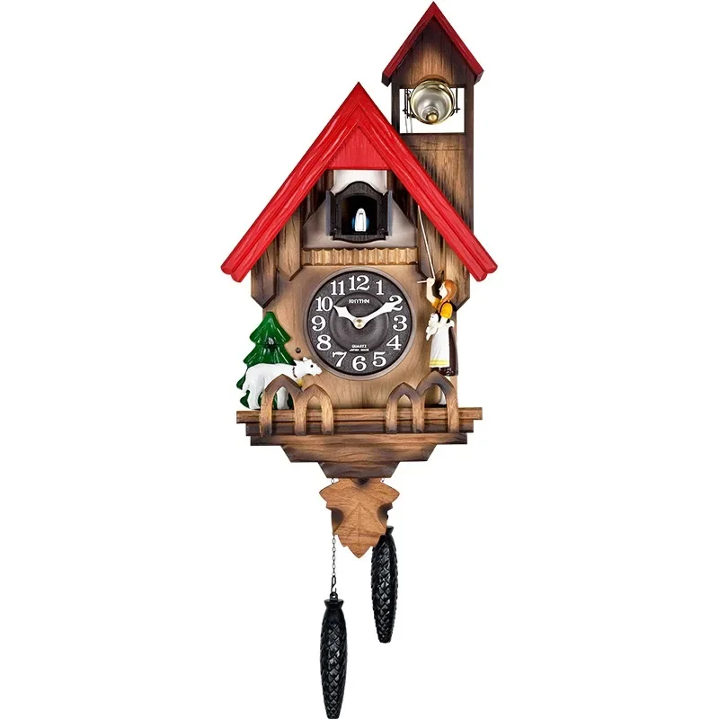 Creative Cuckoo Clock Wooden Silent Movement Wall Clock Modern Design Large Pendulum Clock Living Room Decoration