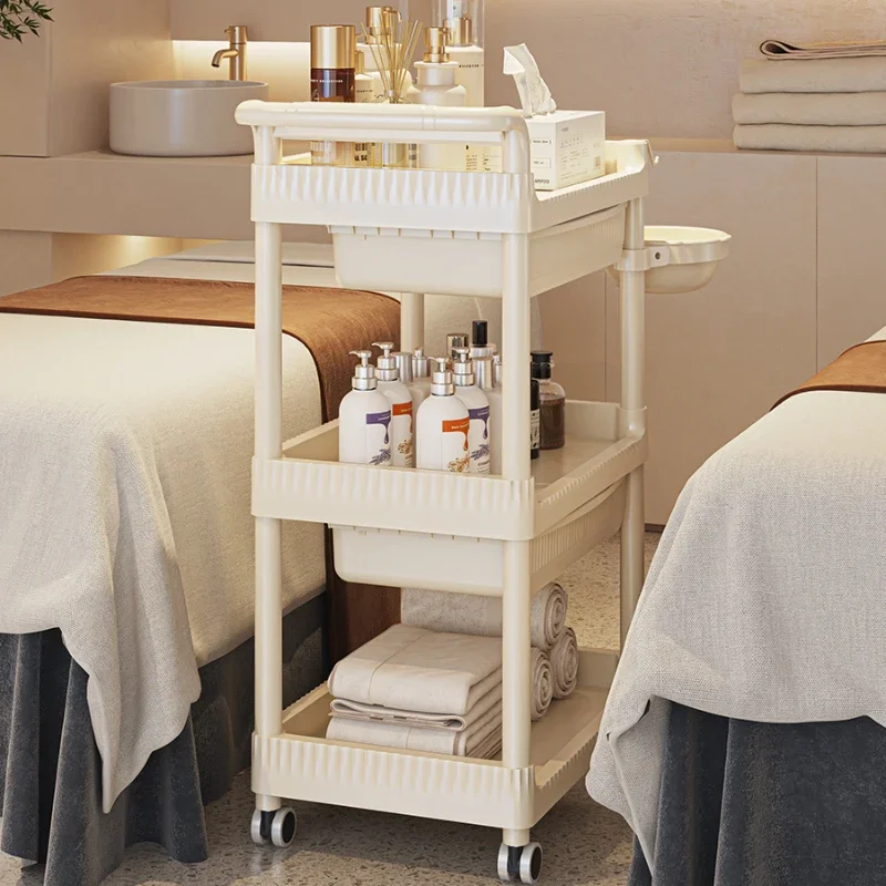 Barbershop Ironing Tool Trolley Professional Instrument Storage Cart Multi-layer Beauty Trolley Stable Bold Hairdressing Cart