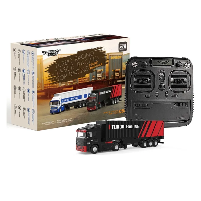 Turbo Racing 1:76 C50 10Ch RC samochód Semi-truck pełny zabawki zdalnie sterowane proporcjonalny zestaw RTR dla dzieci i dorośli