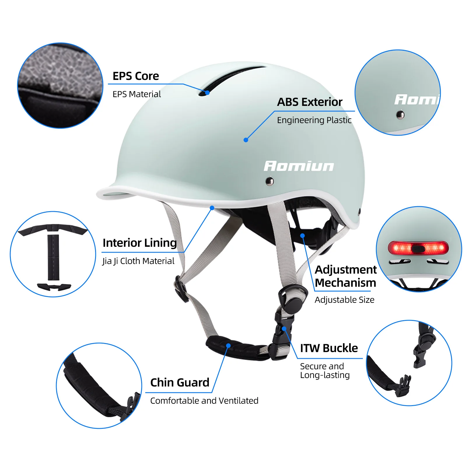 Casque de vélo avec lumière extérieure pour hommes et femmes, lumières pour la conduite de nuit avec batterie intégrée, casque de Scooter Durable de 400mah