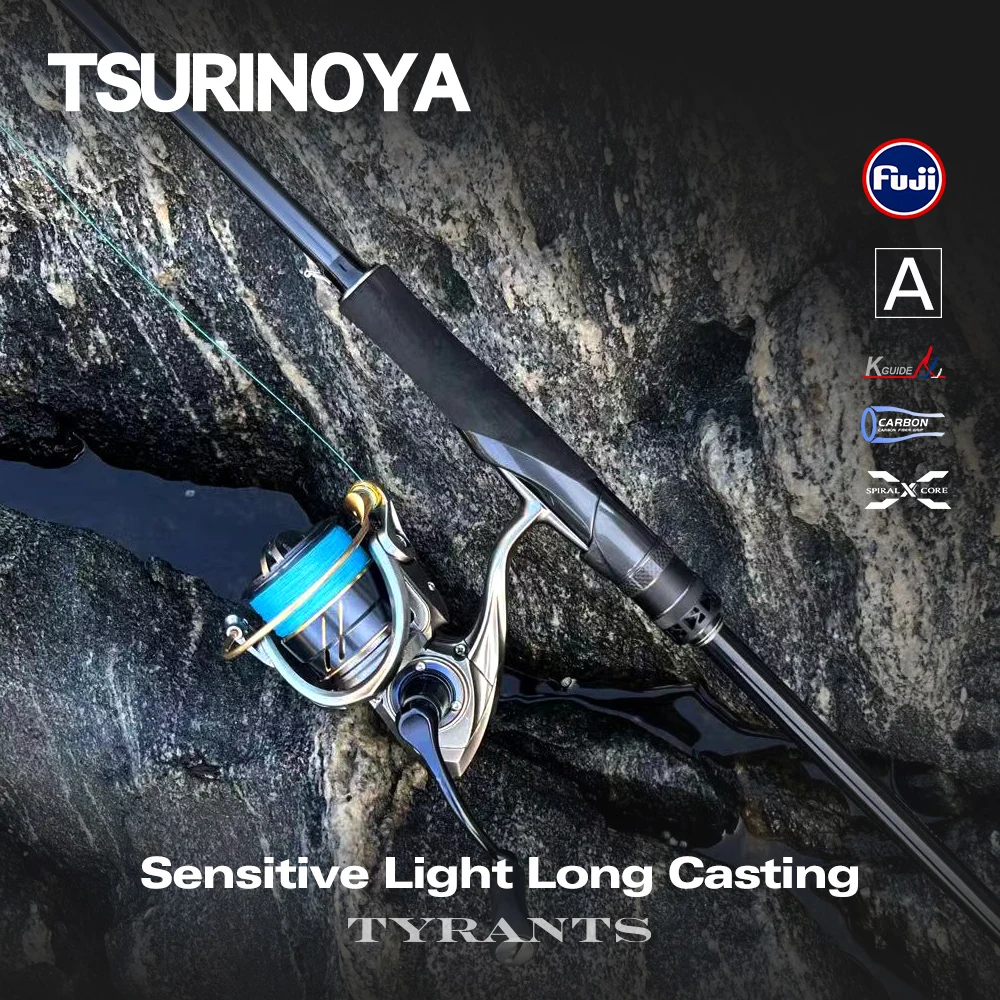 

TSURINOYA 2.4m 2.7m 2.9m Long Casting Inshore Fishing Rod TYRANTS FUJI M Power RF High Strength Saltwater Seabass Picua Flounder