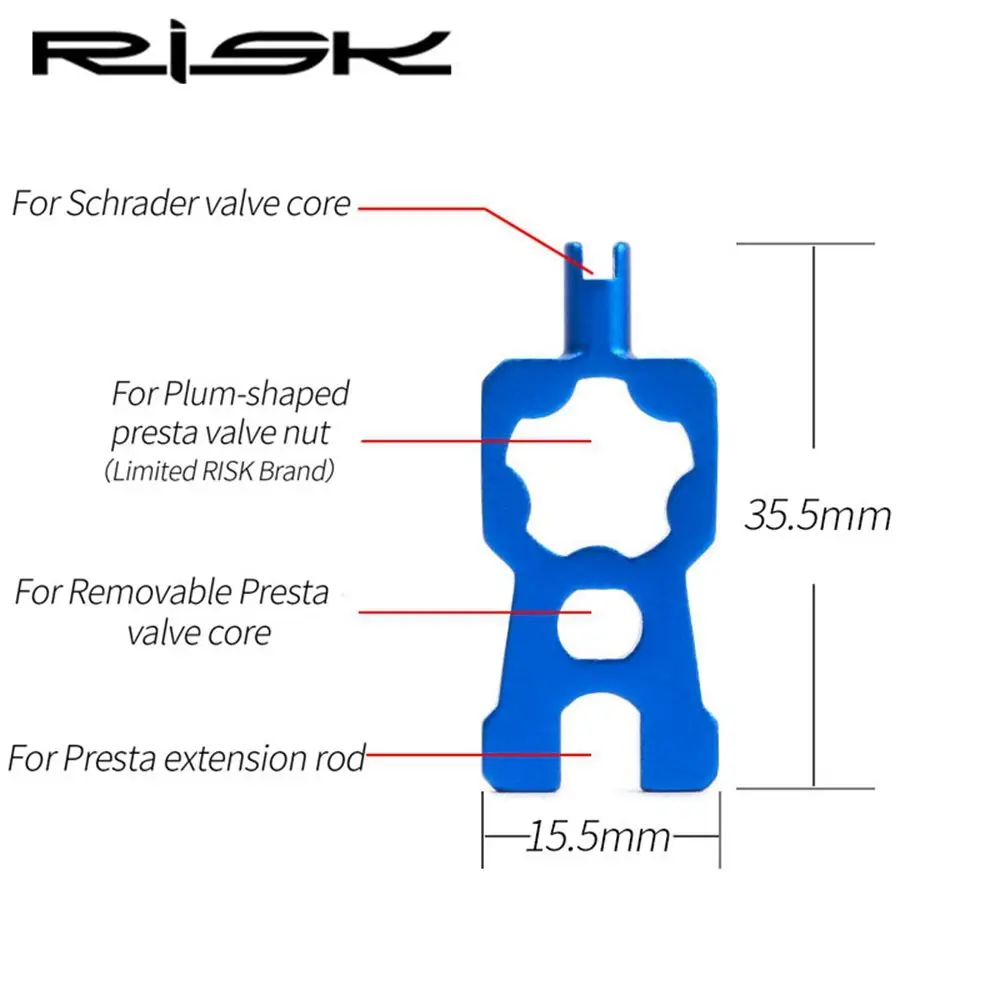 1/2pcs RISK 4 IN 1 Bicycle Valve Tool Wrench Multifunction Valve Core Disassembly Installation Tool For MTB Road Bike Accessorey