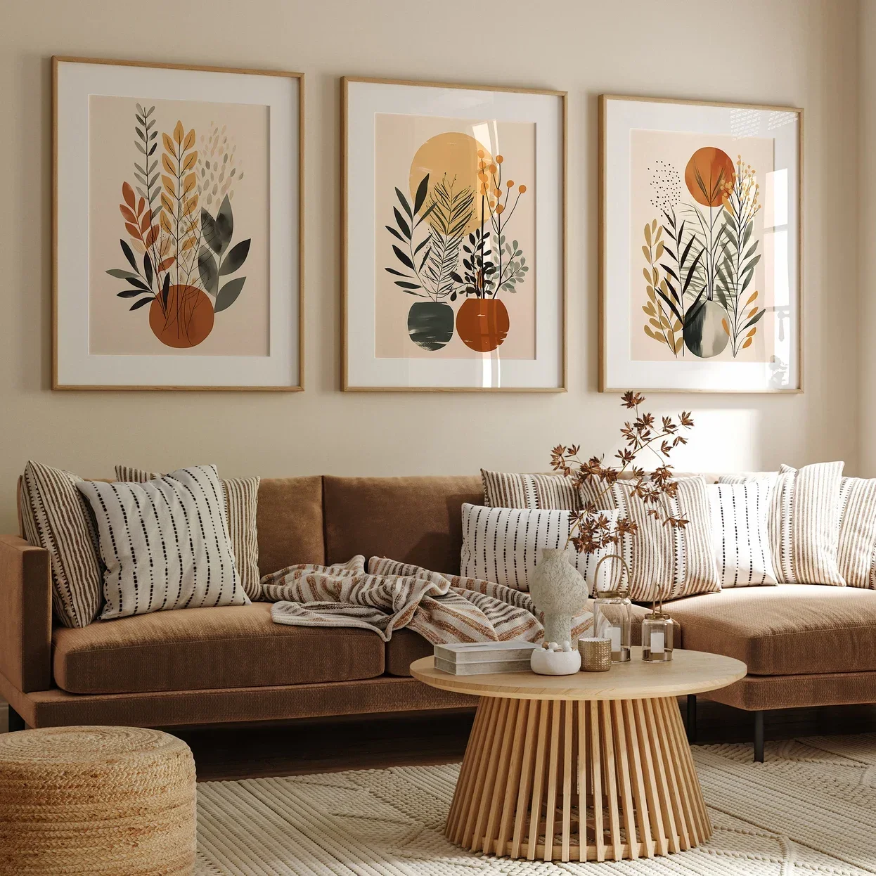 Multiple sizes 3pcs frameless Canvas Painting,3PCS  Boho Abstract Wall Art Prints  Boho Wall Decor  Scandi  Mid Century Art Post