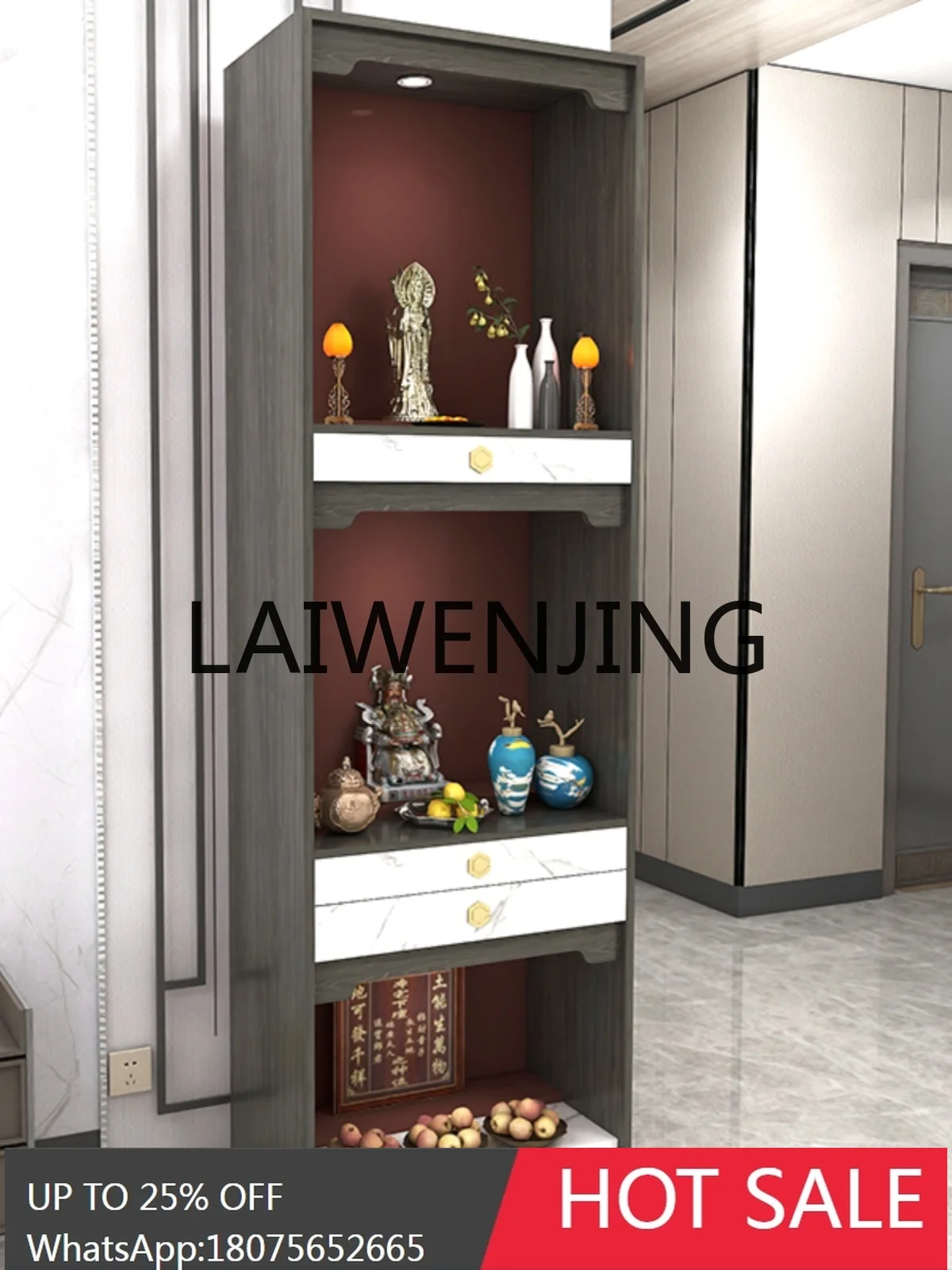 Rwj Buddha Shrine Clothes Closet Buddha Shrine Modern Minimalist Guanyin Altar God of Wealth Altar Buddha Cabinet