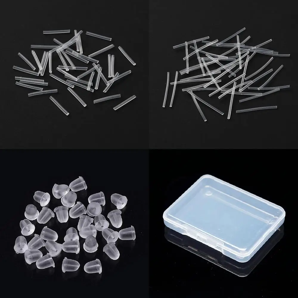 120 Pcs Earring Post Sleeves for Ears Blank Earring Sleeve Protectors Earring Pins Anti-Pierced Retainers for Stud Earrings