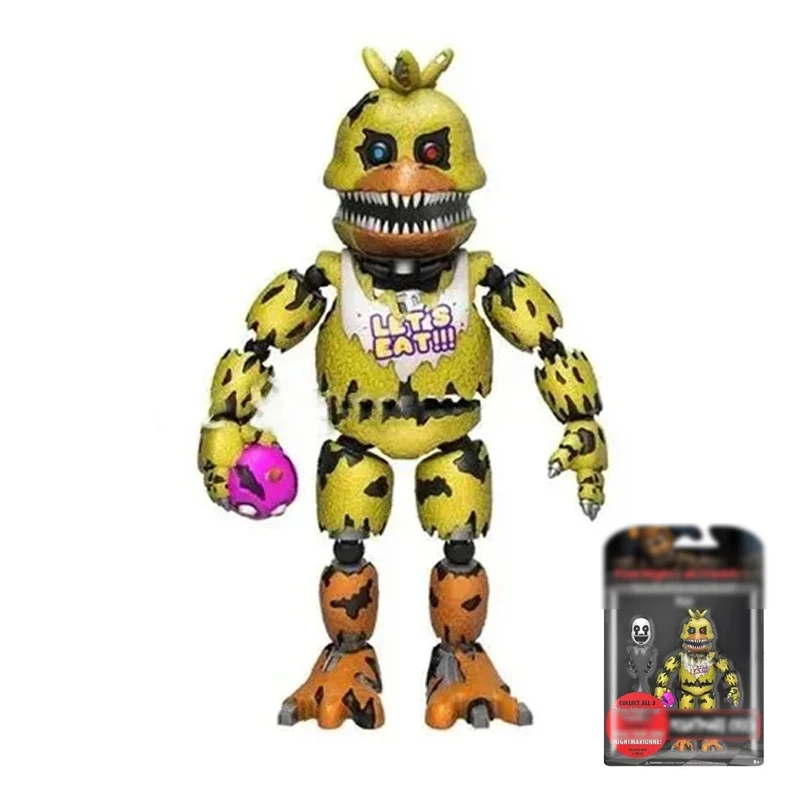 Funko 14CM Freddy Bonnie Foxy Chica Action Figure Bewegliche Blacklight Freddy Frostbe Nightmare PVC Modell Sammlung Spielzeug Original Box 7