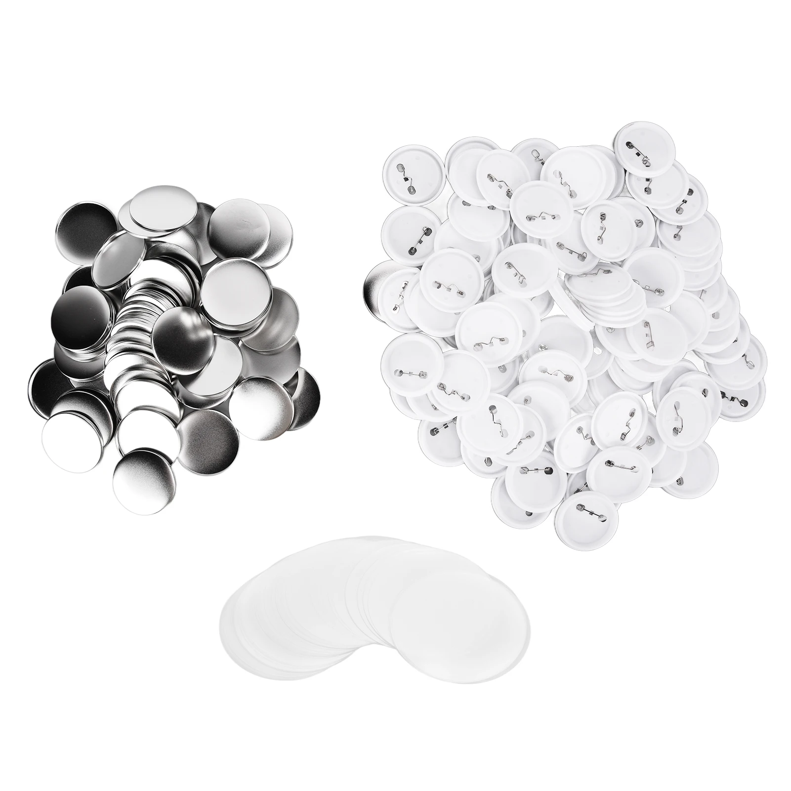 

ZK30 100Pcs Badge Back Cover Tinplate Plastic Base Avoid Rust Firm DIY Badge Tool for Christmas Birthday Gifts58mm 100pcs