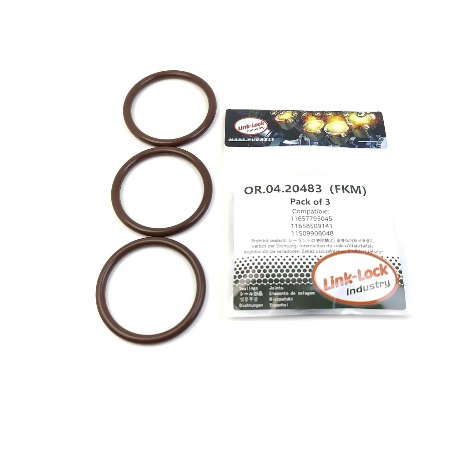 

LINK-LOCK 3PCS OR.04.20483 FKM Viton Sealing O-Ring Kit of Inflatable Guide / AGR 11657795045 11658509141 11509908048 for BMW-M5
