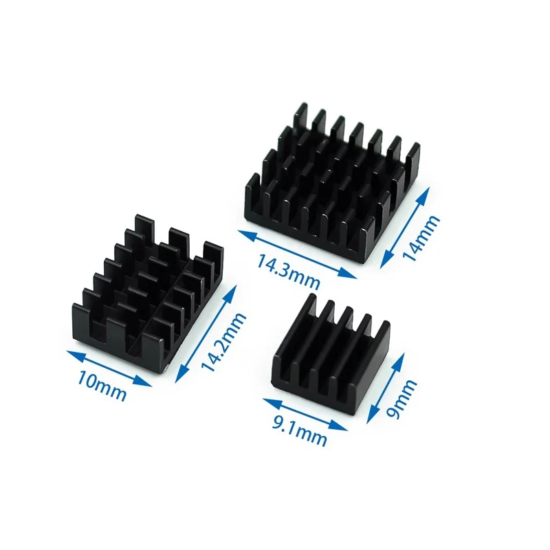 Untuk Raspberry Pi 4 penyerap panas 3 buah Raspberry Pi 4B aluminium Heatsink Radiator Kit pendingin pendingin untuk Raspberry Pi 4 Model B