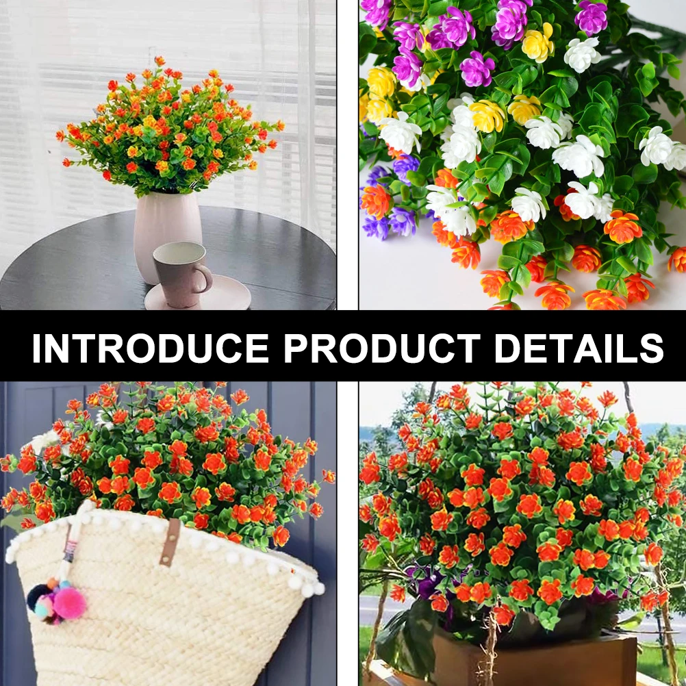 

10 PCS Desktop Artificial Plastic Flower Bride Faux Flowers Hydrangea Fake Decor